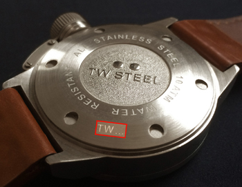De code op een TW Steel horloge
