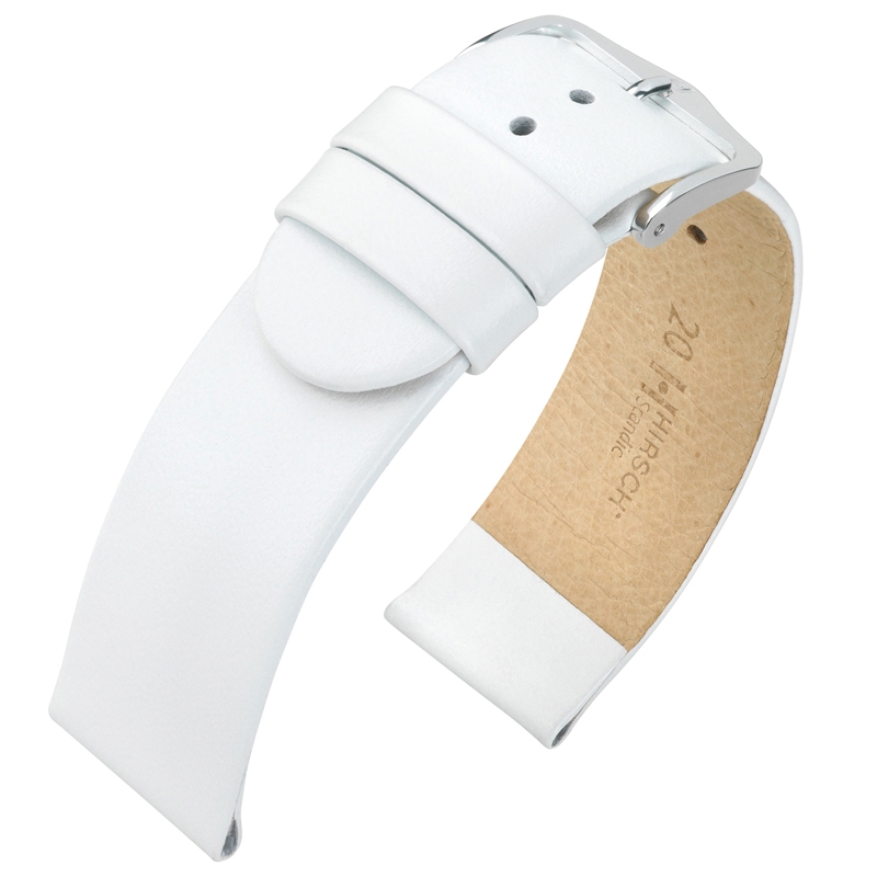 Hirsch Scandic Horlogebandje Wit Kalfsleer