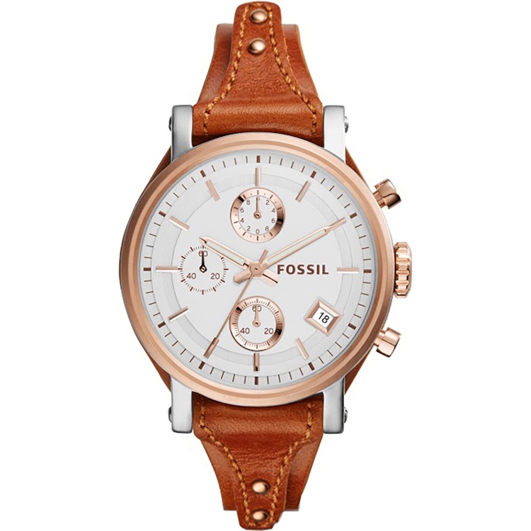 Fossil Horlogeband Bruin Leer