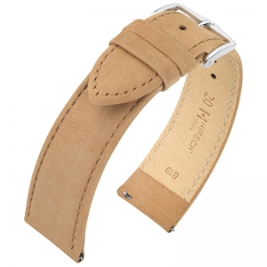 Hirsch Nubuck Horlogebandje Kalfsleer Beige