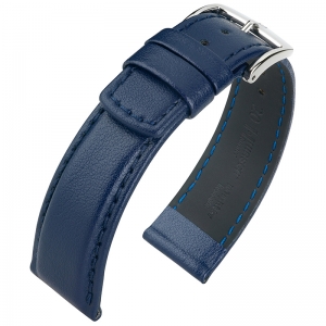 Hirsch Runner Horlogebandje Waterproof Kalfsleer Blauw