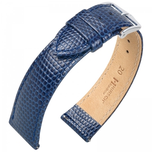 Hirsch Rainbow Horlogebandje Lizardgrain Blauw