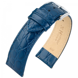 Hirsch Crocograin Horlogebandje Blauw