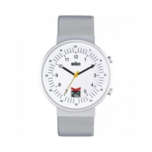 Braun BN0087WHSLMHG horlogeband Zilver Mesh (Milanese)