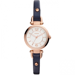 Fossil Georgia Small ES4026 Horlogeband Blauw Leer