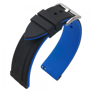 Silicone Rubberen Horlogeband Zwart Blauw