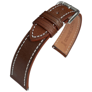 Kalfslederen Horlogebandje Vintage Bruin