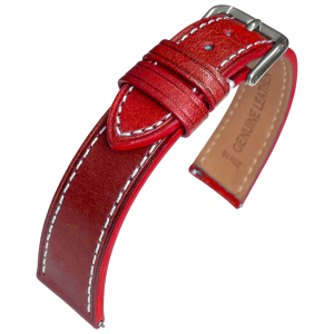Kalfslederen Horlogebandje Vintage Rood