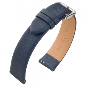 Horlogebandje Soepel Leer Donkerblauw