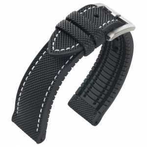 Zeildoek Structuur Horlogeband FKM Rubber Zwart