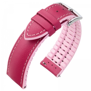 Hirsch Lindsey Performance Horlogeband Pink Leer / Rose Rubber