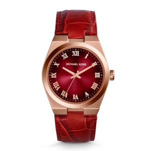 Michael Kors MK2357 Horlogeband Rood Leer 