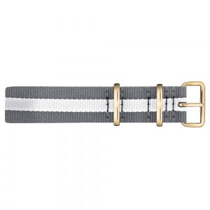 Paul Hewitt NATO Horlogeband Grijs Wit met Gouden Gesp 20mm