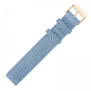 Paul Hewitt Perlon Horlogeband Lichtblauw met Gouden Gesp 20mm