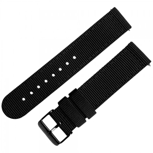 Paul Hewitt Two Piece NATO Horlogeband Zwart met Zwart Stalen Gesp 20mm