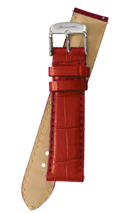 Fromanteel Alligatorgrain Horlogeband Rood