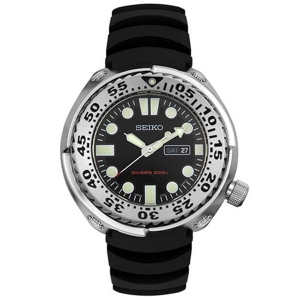 Seiko Sawtooth Horlogeband SHC063 Zwart Rubber
