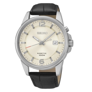 Seiko Kinetic Horlogeband SKA667 Zwart Leer 21mm