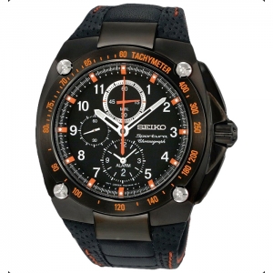 Seiko Sportura Horlogeband SNAE37P1 Zwart Leer