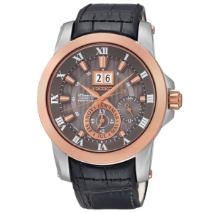 Seiko Premier Horlogeband SNP114P2 Zwart Leer 