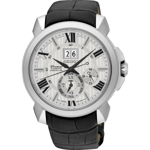 Seiko Premier Horlogeband SNQ143P1 Zwart Leer 