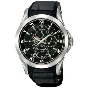 Seiko Premier Horlogeband SRL021P1 Zwart Leer 
