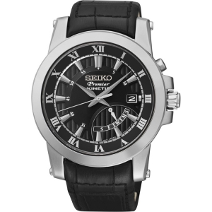 Seiko Premier Horlogeband SRN039P2 Zwart Leer