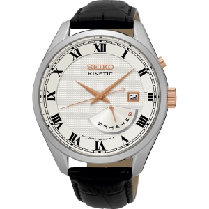 Seiko Kinetic Horlogeband SRN073P1 Zwart Leer