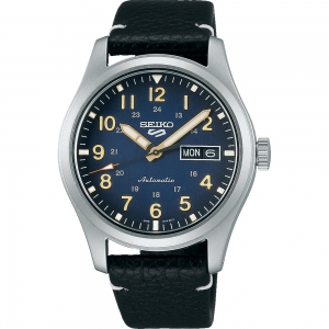 Seiko 5 Sports Horlogeband SRPG39 Zwart Leer 20mm