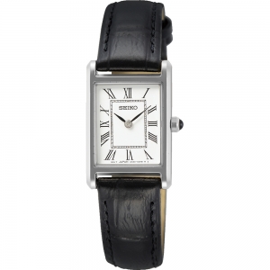Seiko Horlogeband SWR053 Zwart Leer 14mm