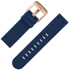 TW Steel Horlogebandje Donkerblauw Rubber Rose Gesp 22mm