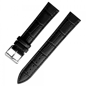 Raymond Weil Alligatorgrain Kalfslederen Horlogeband Zwart - met Gesp