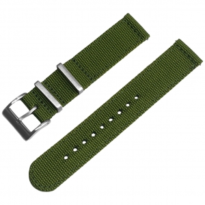 Army Green Canvas Like NATO Nylon Two Piece Strap