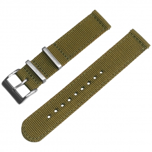 Khaki Canvas Like NATO Nylon Two Piece Strap