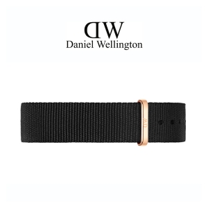 Daniel Wellington 14mm Petite Cornwall Zwart Nato Horlogebandje Rosé Gesp