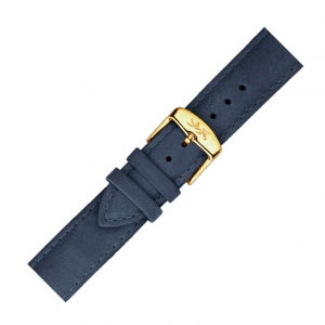 LLarsen / Lars Larsen 18mm Horlogeband Blauw Kalfsleer - Gouden Gesp