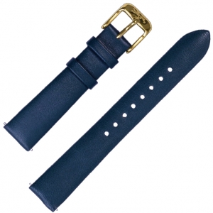 LLarsen / Lars Larsen 18mm Horlogeband Blauw Kalfsleer - Gouden Gesp