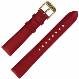 LLarsen / Lars Larsen 18mm Horlogeband Rood Kalfsleer - Gouden Gesp