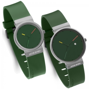 Jacob Jensen horlogeband 643, 653 groen rubber 17mm