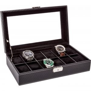 La Royale Classico 12 Carbon Horlogebox met Venster - 12 horloges