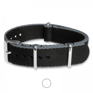 Black Gray Seatbelt NATO Deluxe Nylon Strap