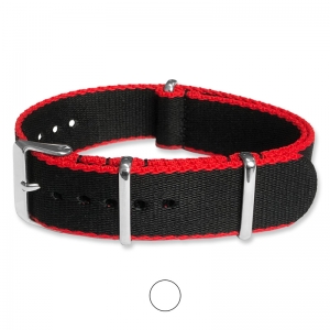 Black Red Seatbelt NATO Deluxe Nylon Strap