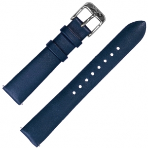 LLarsen / Lars Larsen 18mm Horlogeband Blauw Kalfsleer - Stalen Gesp