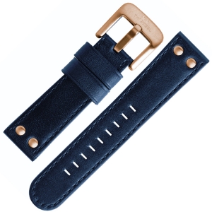 TW Steel Horlogebandje TW404, TW406, CE6000 - Blauw, Roségouden Gesp 22mm