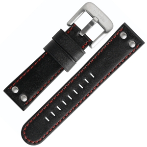 TW Steel Horlogebandje CE1015, CE1016 - Zwart, Rood Stiksel 22mm