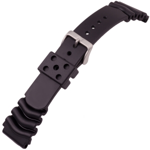 Seiko Duikhorloge Horlogeband Zwart Rubber - 22mm