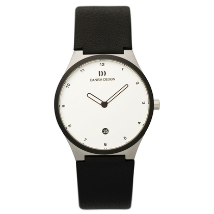 Horlogeband Danish Design IV12Q884, IV13Q884 - zwart leer