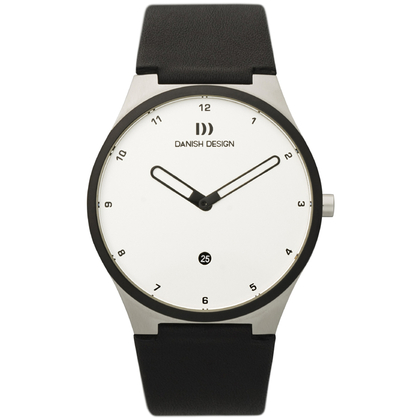 Horlogeband Danish Design IQ12Q884, IQ13Q884 - zwart leer