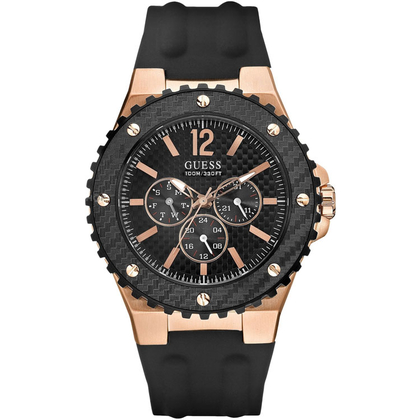 Guess Horlogebandje W12653G1 Overdrive Zwart Rubber
