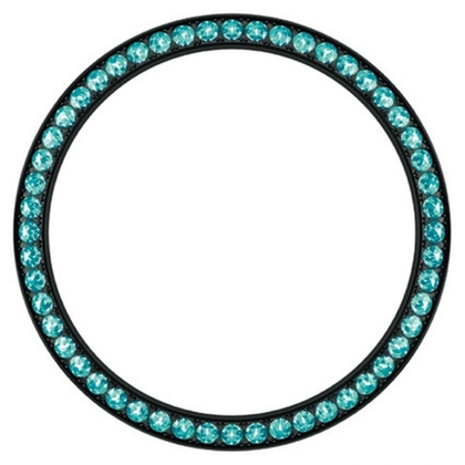 Marc Coblen / TW Steel Bezel 42mm Zwart Staal Turquoise Stenen - MCB42B202